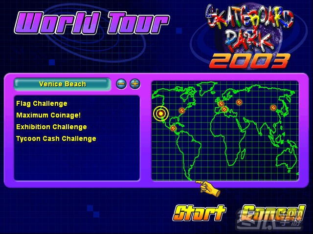 滑版公园精英世界巡回赛(Skateboard Park Tycoon World Tour 2003)英文硬盘版